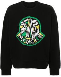Moncler - Logo-embroidered Cotton Sweatshirt - Lyst