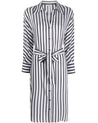 Peserico - Striped Midi Shirt Dress - Lyst