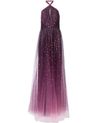 Marchesa notte Ombre Halterjurk Van Tule Met Glitters - Roze