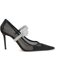 Mach & Mach - Lotus-Flower-Jewelled Mesh Pumps - Lyst