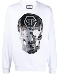 Philipp Plein - Skull Logo-Print Crew-Neck Sweatshirt - Lyst