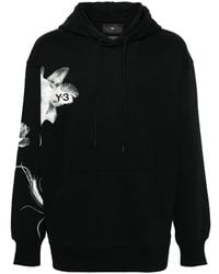 Y-3 - Floral-Print Drawstring Hoodie - Lyst