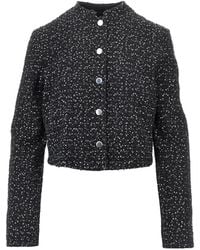 Emporio Armani - Sequin-Embellished Cropped Jacket - Lyst