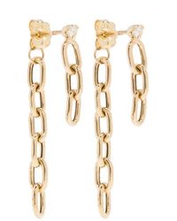 Zoe Chicco - 14kt Yellow Gold Medium Diamond Drop Earrings - Lyst