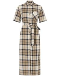 Barbour - Fern Tartan-Print Midi Dress - Lyst