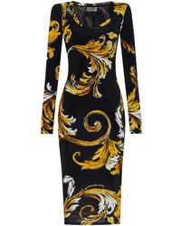Versace Jeans Couture - Robe Barocco À Coupe Mi-Longue - Lyst