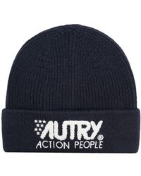 Autry - Embroidered-logo Knitted Beanie - Lyst