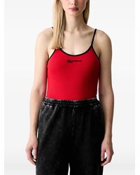 KARL LAGERFELD - Logo-Print Ribbed Bodysuit - Lyst