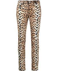 Roberto Cavalli - Jeans mit Leoparden-Print - Lyst