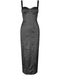 ROTATE BIRGER CHRISTENSEN - Satin Midi Bustier Dress - Lyst