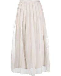 Brunello Cucinelli - Long Skirt With Layered Design - Lyst
