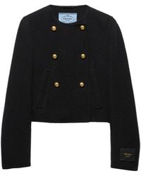 Prada - Wool-Blend Double-Breasted Jacket - Lyst