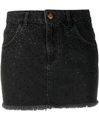 Blumarine - Falda vaquera con apliques de strass - Lyst