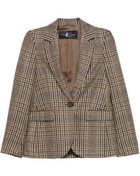 Luisa Cerano - Check-Pattern Single-Breasted Blazer - Lyst