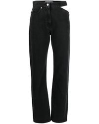 MSGM - High-waisted Cut-out Jeans - Lyst
