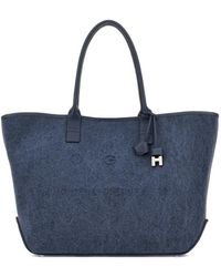 Hogan - Address Canvas Appliqué Detail Tote Bag - Lyst