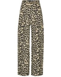 ROTATE BIRGER CHRISTENSEN - Pleated Leopard-Print Trousers - Lyst