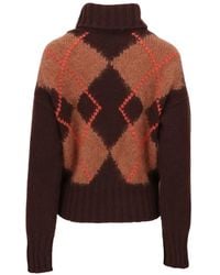 Isaia - Argyle Roll-Neck Sweater - Lyst