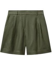 Benetton - Pleated Elasticated-Waist Shorts - Lyst