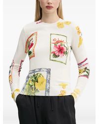 Desigual - Floral-Print Sweater - Lyst