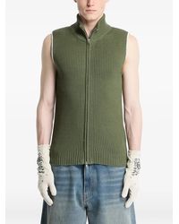 MM6 by Maison Margiela - Ribbed-Knit Zip-Up Gilet - Lyst