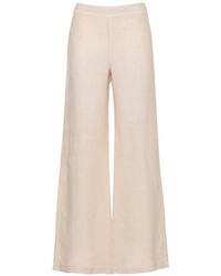 120% Lino - Linen Palazzo Pants - Lyst