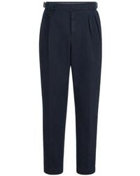 Brunello Cucinelli - Pantalones Con Pinzas Dobles De Tejido Chevron - Lyst