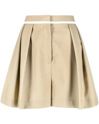 Stella McCartney - High-Waist Pleat-Detail Tailored Shorts - Lyst