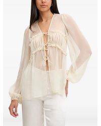 Bardot - Blouse Volantée Ashton À Fermeture Nouée - Lyst