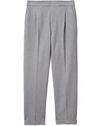 Benetton - Pleated Cropped Trousers - Lyst