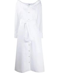 KENZO - Tie-Waist Button-Through Midi Dress - Lyst