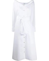 KENZO - Tie-Waist Button-Through Midi Dress - Lyst