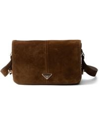 Prada - Suede Shoulder Bag - Lyst
