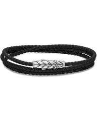 David Yurman - Sterling Zilveren Chevron Triple Armband - Lyst