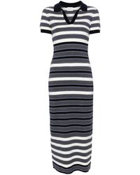 Claudie Pierlot - Striped Split-neck Maxi Dress - Lyst