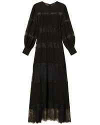 Twinset - Georgette And Lace Long Dress - Lyst