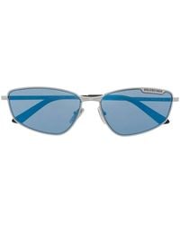Balenciaga - Logo-Engraved Rectangular-Frame Sunglasses - Lyst