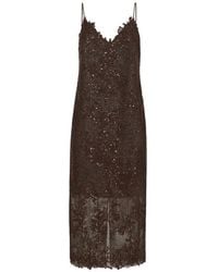 Brunello Cucinelli - Dazzling Lace-Embroidery Dress - Lyst