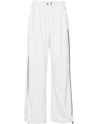 Liu Jo - Perforated-logo Faux-leather Trousers - Lyst