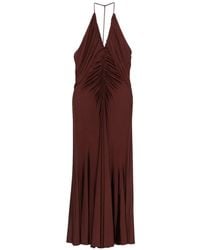 Self-Portrait - Jersey Drape Midi Dress - Lyst