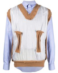 Maison Margiela - Spliced Knit-Detail Shirt - Lyst