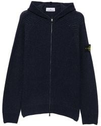 Stone Island - Hoodie Côtelé À Patch Compass - Lyst