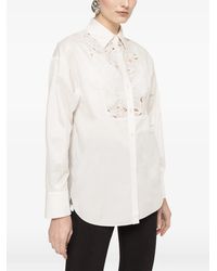 Nissa - Floral-Embroidered Shirt - Lyst