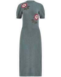 Markarian - Iris Floral-Beaded Cashmere Midi Dress - Lyst