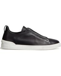 ZEGNA - Leather Triple Stitchtm Sneakers - Lyst