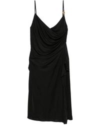 Versace - Draped Ruffled Midi Dress - Lyst