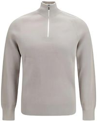 Brunello Cucinelli - Maglione Con Mezza Zip - Lyst