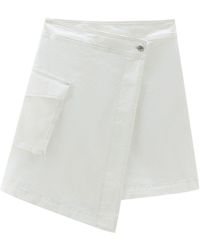 Woolrich - Cotton-twill Wrap Miniskirt - Lyst