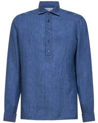 D4.0 - Camisa De Lino Con Botones - Lyst