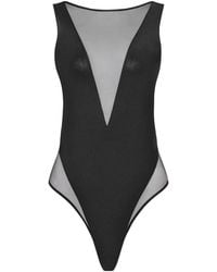 Maison Close - Minuit Sheer V-Neck Swimsuit - Lyst